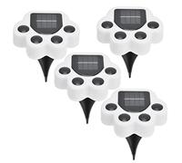 Cocoarm 4 Pièces Lumière de Sol Solaire ABS Forme de Patte Lumière de Jardin 4W 290LM Lampe Enterrée Marche/arrêt Automatique avec Prise de Terre pour Décoration de Paysage de Chemin de Pelouse de
