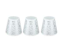 Cocoarm Abat-jour en Tissu Abat-jour en Tissu à Clipser pour Ampoule E14 3 Pièces en Forme de Tonneau Moderne avec Clip en Fer Lumière Douce et Ourlet Ferme pour Lustre Lampe de Table Chambre Hôtel