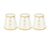 Cocoarm Abat-jour en Tissu Abat-jour en Tissu à Clipser pour Ampoule E14 3 Pièces en Forme de Tonneau Moderne avec Clip en Fer Lumière Douce et Ourlet Ferme pour Lustre Lampe de Table Chambre Hôtel