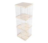 Cocoarm Bibliothèque Tournante, ABS Pet Transparent Étagère d'angle 360 | Organisateur sur pied, 5 planches carrées, 20 panneaux latéraux, affichage ouvert, bureau de salon de chambre à coucher