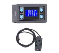 Cocoarm Contrôleur de Température et d'humidité Module de Thermostat Numérique ABS Sortie à Double Relais 10A 4 à 140 Degrés F 0 à 100 pour Cent RH pour Incubateur de Serre à Usage Domestique