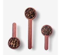 Cocoarm Cuillère à Mesurer en Bois, Cuillère à Mesurer à café en Noyer Noir, 2 Options de Poignée, Finition Lisse Moulue à la Main pour café, thé, Farine, épices, Outil de Cuisson de Cuisine (manche