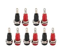 Cocoarm Douille Banane 2 Mm, Borne de Raccordement à Montage sur Panneau en Laiton et Adaptateur de Prise Banane en PA, 30 V AC 60 V DC 10 A, Lame de Ressort Intérieure, pour équipements