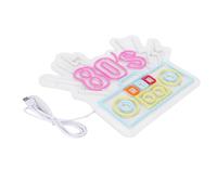 Cocoarm Enseigne au Néon des Années 80, Enseigne au Néon LED en Acrylique avec Alimentation USB, Bandes de Silicone Multicolores, Chaîne de Suspension et Support pré-percé pour Chambre à Coucher,