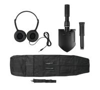 Cocoarm Ensemble d'accessoires pour Détecteur de Métaux, Casque de Détection de Métaux avec Pelle Pliable et Sac de Détection, Tissu Métallique ABS, Kit de 3 Pièces pour Plage, Chasse, Jardinage,