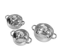 Cocoarm Ensemble de Marmites à Soupe en Acier Inoxydable, 3 Pièces | Matériau Durable en Acier Inoxydable, Répartition Uniforme de la Chaleur, Poignées Anti Brûlure, Adapté au Mijotage des