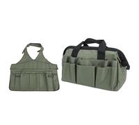 Cocoarm Ensemble d'outils à Main de Jardinage, 9 Pièces en Fer et Bois de Pin, Kit d'outils de Jardin avec Sac à Tablier, Poignées Ergonomiques, Pelles, Râteau, Houe pour Planter, Creuser,