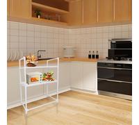 Cocoarm Étagère de Four à -Ondes en Acier au Carbone, 2 Niveaux, 28,74 X 19,88 X 10,63 Pouces, avec Poignée à 8 Crochets, pour Comptoir de Cuisine, Dortoir, Appartement, Rangement