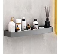 Cocoarm Étagère Flottante de Salle de Bain, étagère Murale de Salle de Bain en Aluminium Space 30 X 12 Cm, sans Perçage, Base de Drainage Creuse, Grand Rangement pour Douche, de, Cuisine (Une Seule