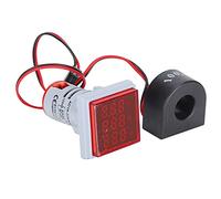 Cocoarm Indicateur de Signal de Courant 3 écrans, Lampe Témoin Carrée AD16 22 VAH 60 à 500 V AC 0 à 99,9 A, Lecture Claire, Boîtier Ignifuge pour Panneaux de Commande, électriciens (rouge)