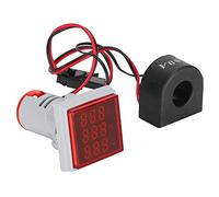 Cocoarm Indicateur de Signal de Courant AD16 22VAT Lampe Témoin de Compteur de Courant 60 à 500VAC 0 à 99,9A Panneau Lumineux carré à 3 Affichages pour Armoires de Commande Panneaux de Distribution