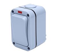 Cocoarm Interrupteur D’éclairage Extérieur, Interrupteur D’éclairage Extérieur étanche aux Intempéries en ABS 20A IP66, Simple 1 Gang 1 Voie avec Voyant Lumineux pour le