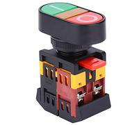Cocoarm Interrupteur de Bouton-poussoir à Double Coup Compact avec LED pour une Utilisation Sûre et Sécurisée, Commutateur avec LED pour la Domotique, Bouton en Marche pour un Diamètre de Montage de