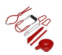 Cocoarm Kit de Mise en Conserve, Ensemble de 6 Pinces Alimentaires en Silicone en Acier Inoxydable avec Lève-bocal et Lève-couvercle Magnétique, Mesureur d'entonnoir à Poignée Antidérapante pour la