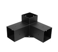Cocoarm Kit de Support de Pergola Support d'angle galvanisé à 3 Voies pour Bois de 4x4 Enduit de Poudre Noir Entièrement soudé avec Base de Poteau pour Tonnelle Pergola Terrasse Utilisation Patio