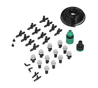 Cocoarm Kit d'Irrigation Ensemble de Buses d'atomisation en Plastique PVC, Tuyau de 10 M, Arrosage Automatique sans Perforation pour Plantes en Pot, Boîtes à Fleurs, Parcelles de Légumes et