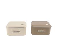 Cocoarm Lot de 2 Boîtes à Déjeuner Isothermes en Acier Inoxydable de 600 Ml avec Doublure en Acier 304, Couvercle Anti-fuite, Cuillère, Baguettes, Sac pour les Repas de l'école et du Bureau