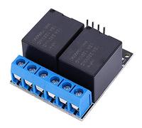 Cocoarm Module de Relais SL25A02 Module de Relais Bistable 2CH en Métal 5V Déclencheur de Bas Niveau Interrupteur Autobloquant AC 250V 10A DC 30V 10A pour Panneaux de Commande électronique de