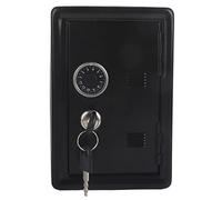 Cocoarm Petite Caisse 18x12x10cm, Tirelire avec Mot de Passe, Pièces de Monnaie, Style Sûr avec 2 Clés, Adaptée à la Maison, à L'école ou au Bureau (Black)