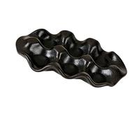 Cocoarm Plateau de Service en Céramique, Assiette à Apéritif Divisée Vintage 7,17 X 4,33 Pouces avec 6 Sections, Base Antidérapante à Glaçage Lisse pour Trempettes aux Fruits, Desserts, Table à