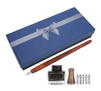 Cocoarm Porte-Plume Calligraphie en Bois, Plume en Acier Inoxydable | Poignée Ergonomique, écriture Fluide pour Dessin de Bande Dessinée, Lettrage Dur, Pratique des Langues étrangères,