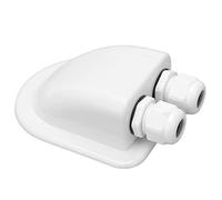 Cocoarm Presse-étoupe Solaire ABS à Double Entrée de Câble, Boîtier étanche IP68, Conception Incurvée à Profil Bas pour Panneaux Solaires, Camping-car, Yacht, Bateau, Garage, Routage de Câbles (WHITE)