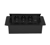 Cocoarm Prise électrique Encastrée avec Port Ethernet, Chargeur Rapide USB C 20W Boîtier de Bureau avec Indicateur LED et Ouverture Lente pour Meubles de Bureau et Maison