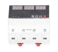 Cocoarm Protecteur de Tension triphasé Rail DIN Réglable 63A CA120V-300V | Protection Automatique de sur et Sous Tension, Panneau Numérique LED, Montage sur Rail DIN 35 Mm, Protection contre
