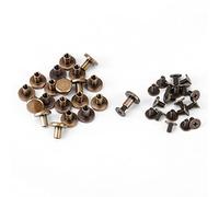 Cocoarm Rivets à Tête Plate, Vis à Rivet à Capuchon en Cuir Cuivre-laiton, 20 Ensembles 5 Mm 6,5 Mm 8 pour Réparations sur Bagages, Vêtements, Sacs, Usinage Fin, Finition (laiton 3)
