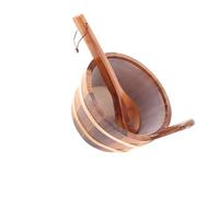 Cocoarm Seau de Sauna en Cèdre 4L avec Louche, Résistant à la Chaleur | Doublure plastique anti-fuite, Poignée robuste, Idéal Hammam & SPA