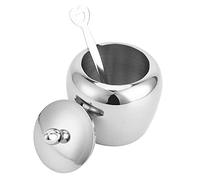 Cocoarm Sucrier en Acier Inoxydable 304 avec Couvercle et Cuillère, Sucrier de Cuisine Poli Miroir, 8,5 Cm X 10 Cm, pour la Maison, le café, le Restaurant, le Sel, le Poivre et les épices