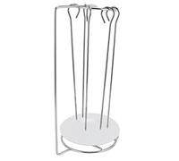 Cocoarm Support à Brochettes de Barbecue en Acier Inoxydable avec 5 Brochettes, Kit de Rôtissoire, Grille Surélevée de 27 X 15 Cm pour le Camping, Pique-nique, Cuisine dans le Jardin