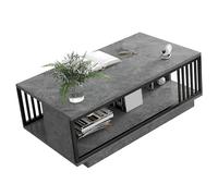 Cocoarm Table Basse pour Salon, Table Basse Rectangulaire avec étagère de Rangement, Panneau Haute densité et Cadre en Métal, 47,2 X 23,6 X 15,7 Pouces, pour Salon d'appartement