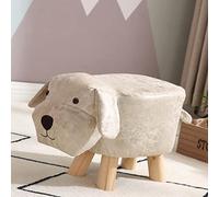 Cocoarm Tabouret Bas en Bois pour Enfants, Mignon Dessin animé, Siège rembourré en éponge de Bois, Cadre renforcé, Jambes épaisses, Forme de Petit Chien, pour la Maison, la Maternelle, Les Enfants