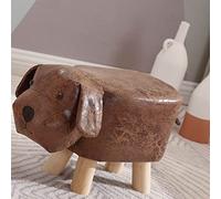 Cocoarm Tabouret Bas en Bois pour Enfants, Mignon Dessin animé, Siège rembourré en éponge de Bois, Cadre renforcé, Jambes épaisses, Forme de Petit Chien, pour la Maison, la Maternelle, Les Enfants