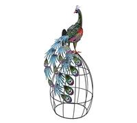 Cocoarm Tour de Jardin Obélisque Tour de Support pour Plantes en Fer 33,7 Pouces de Fleur de Vigne Grimpante de Paon avec Lampe Solaire Protection Solaire étanche pour Jardin Patio Cour