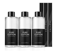 Cocodor Recharge Diffuseur de Parfum/Pur Coton (Pure Cotton) / 200ml, 3 Paquets / 15pcs bâtonnets de diffuseur/Parfum d'ambiance Maison, Diffuseur Parfum, Idée Cadeau Saint Valentin