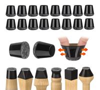Cocolemon Protection Pied de Chaise 16 Pièces, Petit Patin de Chaise Protecteurs de Sol en Silicone Noir avec Patins en Feutre, pour sols en Bois Dur et carrelage, sans Bruit (14-18mm)