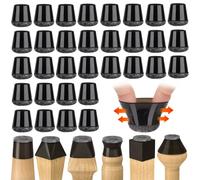 Cocolemon Protection Pied de Chaise 32 Pièces, Petit Patin de Chaise Protecteurs de Sol en Silicone Noir avec Patins en Feutre, pour sols en Bois Dur et carrelage, sans Bruit (14-18mm)