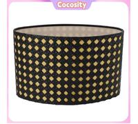 Cocosity Abat-jour ovale Lampshade Oval Shaped Hollow Metal Carved Compatible E27 E14 luminaire seul Doublure noire et jaune