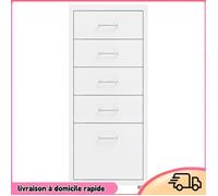 Cocosity Classeur mobile Blanc 28x41x69 cm Métal - 7894202880088