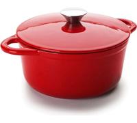 IBILI - Cocotte ronde rouge, 21 x 10 cm, Fonte, Compatible avec l’induction