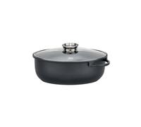 ELO Alucast Cocotte en fonte d'aluminium ovale avec revêtement antiadhésif Induction Noir 38 cm
