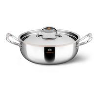 Cocotte basse CON CUORE 24 cm, argent, cuivre, Ruffoni