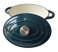 Cocotte BAUMALU 30 cm - Forme ovale - Bleu vert
