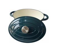 Cocotte Ovale Fonte émaillée VERT BLEU D30 cm
