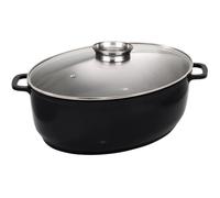 Cocotte - BAUMALU - Jumbo Ovale - Céramique - 43x33 cm - Couvercle verre