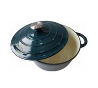 Cocotte BAUMALU24 cm - Forme ronde - Bleu vert
