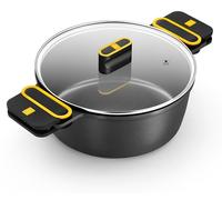 Cocotte Bra Daily Pro ø32cm Fonte D'aluminium, Antiadhésif Triple Couche, Couvercle Verre - Bra