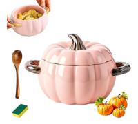Cocotte Citrouille Casserole Forme Citrouille Marmite Citrouilles，Rose：M | Marmite Citrouille avec Couvercle Décorative pour Mijoter Rôtir et Servir Idéale pour Cuisine Familiale Automne Halloween